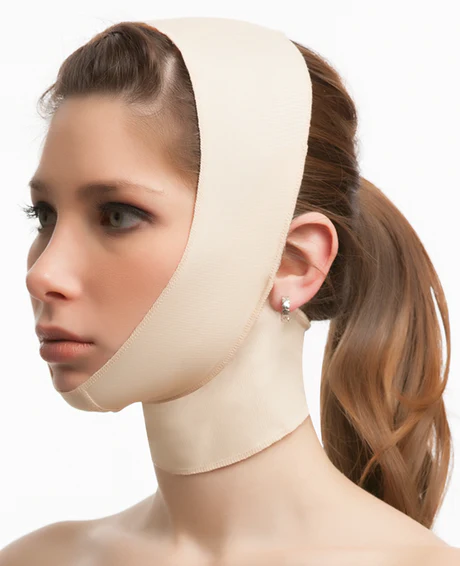 CHIN STRAP SUPPORT COMPRESSION GARMENT WITH MEDIUM NECK SUPPORT (FA02)