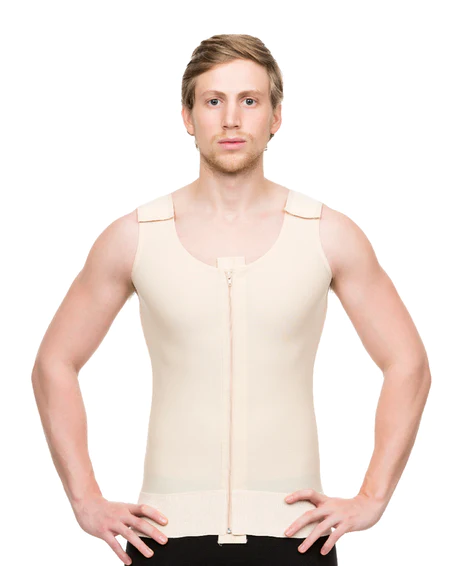 MALE ABDOMINAL COSMETIC SURGERY COMPRESSION VEST WITH ZIPPER (MG03)