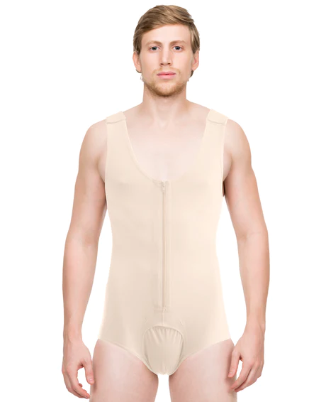 MALE COMPRESSION BODYSUIT BRIEF WITH ZIPPER (MG10)