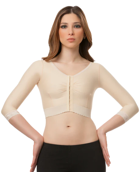MEDIUM SLEEVE BREAST AUGMENTATION/ REDUCTION SUPPORT BRA/VEST (UNDERBUST LENGTH) (BOLERO) (VS02MS)