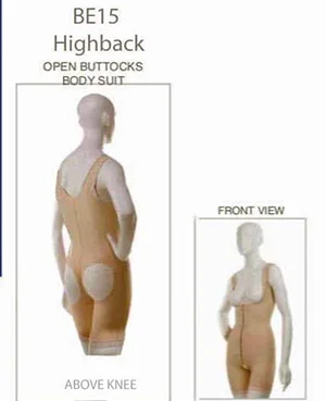 ISAVELA USA - BODYSUIT HIGH BACK OPEN BUTTOCKS ENHANCER ABOVE KNEE (BE15)