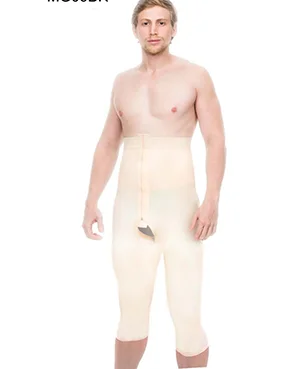 ISAVELA USA - HIGH WAIST MALE ABDOMINAL GIRDLE BELOW KNEE WITH ZIPPER (MG09BK)