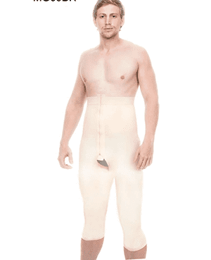 ISAVELA USA - HIGH WAIST MALE ABDOMINAL GIRDLE BELOW KNEE WITH ZIPPER (MG09BK)